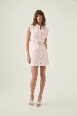 Aje Dulcet Logo Mini Dress Pastel Pink Size 8 for rent on The Volte - image 1