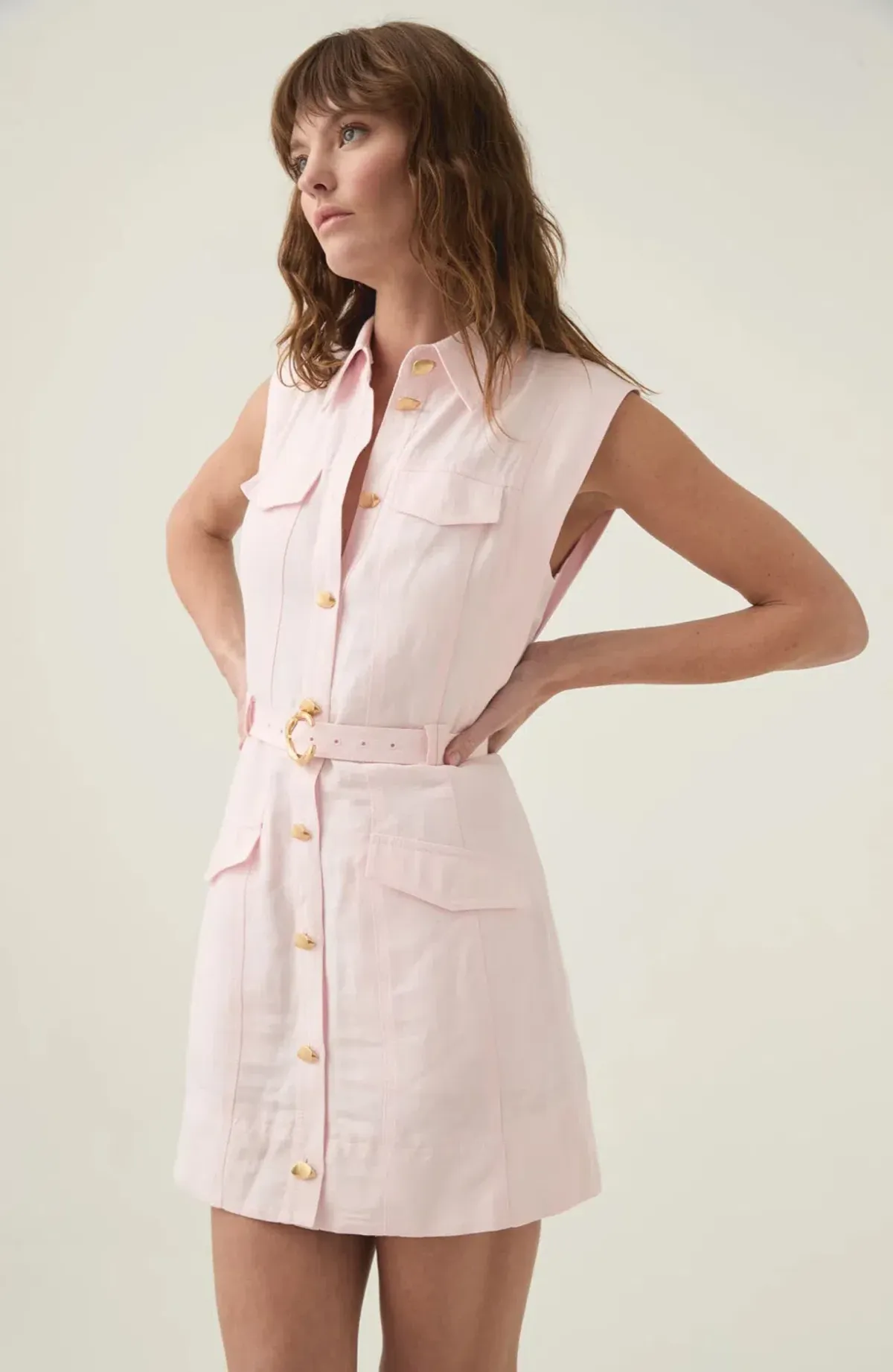 Aje Dulcet Logo Mini Dress Pastel Pink Size 8 - Image 2