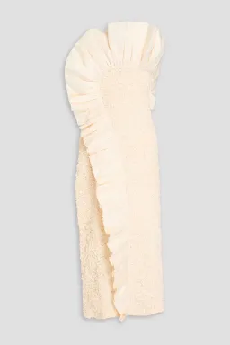 Mara Hoffman Kana Strapless Ruffled Cotton Twill and Popcorn Midi Dress Cream Size XS / AU 6 for rent on The Volte - image 3