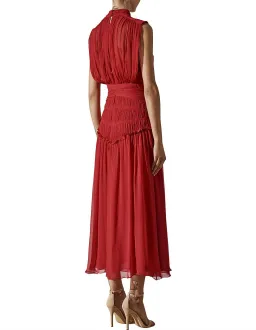Shona Joy Leonie High Neck Midi Dress Scarlet Red Size 8 for rent on The Volte - image 2