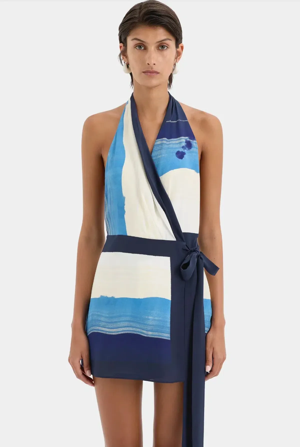 Mariner Wrap Halter Mini Dress size 1 - Image 3