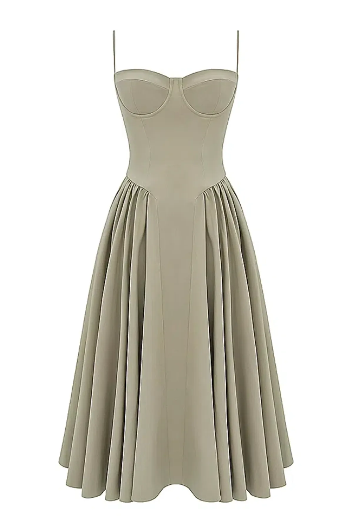 House of CB Samaria  Corset Sundress Taupe Size 8  - Image 5