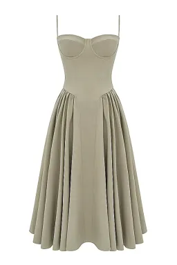 House of CB Samaria  Corset Sundress Taupe Size 8  for rent on The Volte - image 5