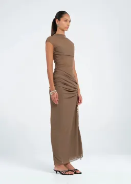Benni Milo Mesh Maxi Dress Mushroom Size 8 for rent on The Volte - image 2