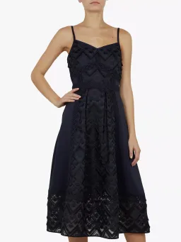Ted Baker Leeeo Embroidered Lace Midi Dress Navy Size 5 / AU 16 for rent on The Volte - image 2
