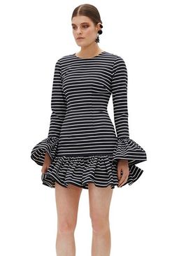 By Johnny Ebony Stripe Rara Dress for rent on The Volte - image 4