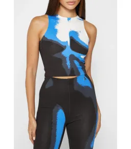 Maniere De Voir Body Print Racer Top and Pants White/Blue Size M / AU 10 for rent on The Volte - image 2