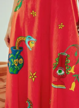 Alemais Rose Halter Dress Orange Multi Size 12 for rent on The Volte - image 4