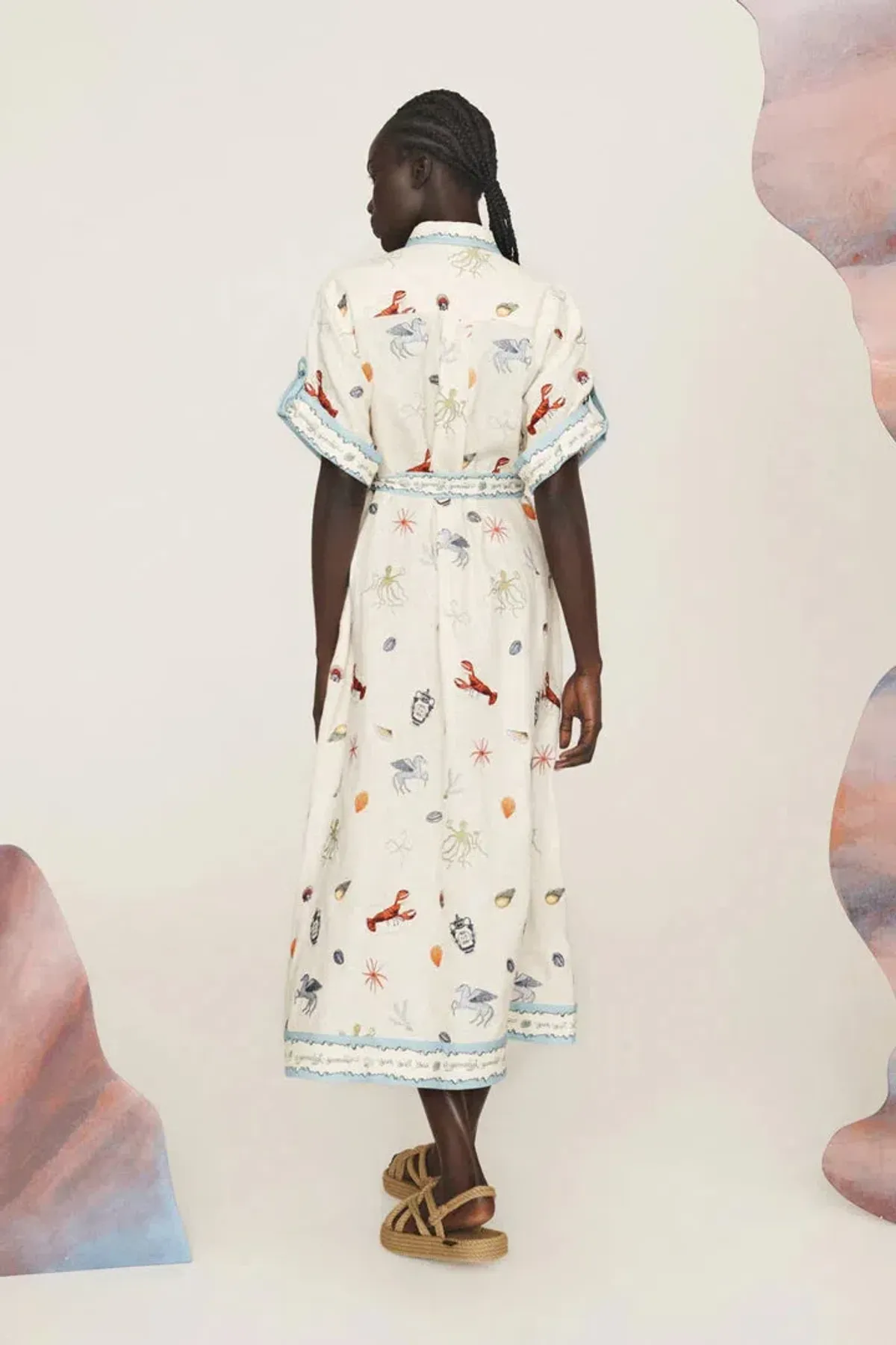 Alemais Sandy Embroidered Shirtdress Print Multi Size 8 - Image 3