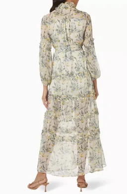 Elliatt Dress Mondrian Waist Tie Maxi Dress Floral Size XL / AU 14 for rent on The Volte - image 3