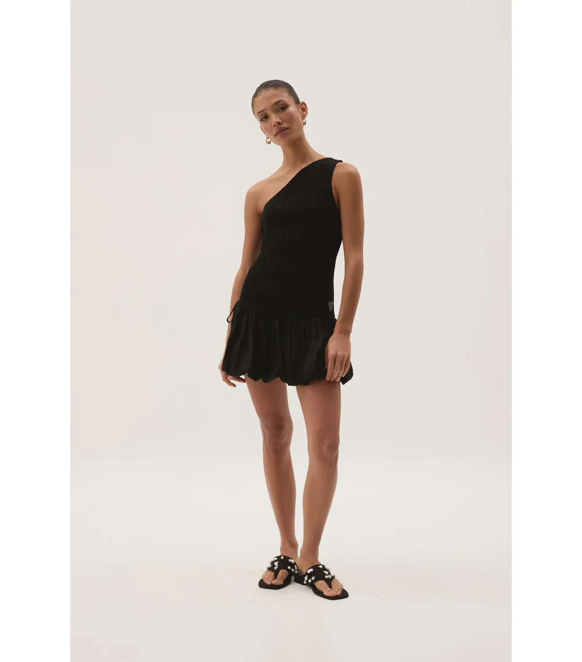 Aje Airlie One Shoulder Mini Dress Black Size AU 8 - Image 1