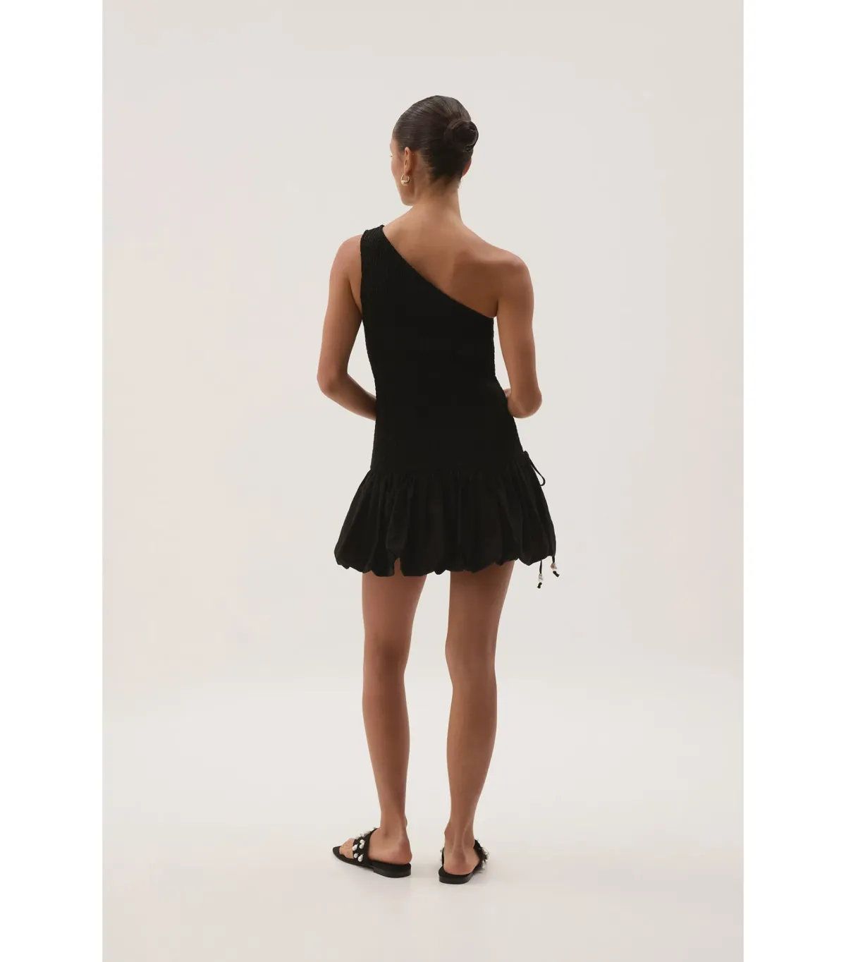 Aje Airlie One Shoulder Mini Dress Black Size AU 8 - Image 4