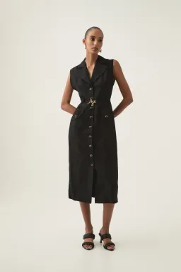 Aje Desiree Utility Shirt Dress Black Size AU 12 for rent on The Volte - image 1