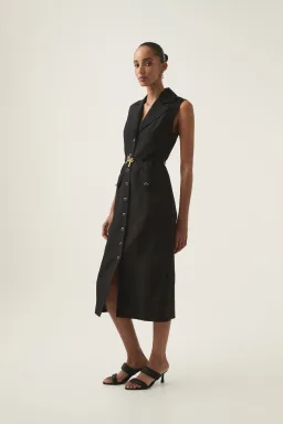 Aje Desiree Utility Shirt Dress Black Size AU 12 for rent on The Volte - image 3