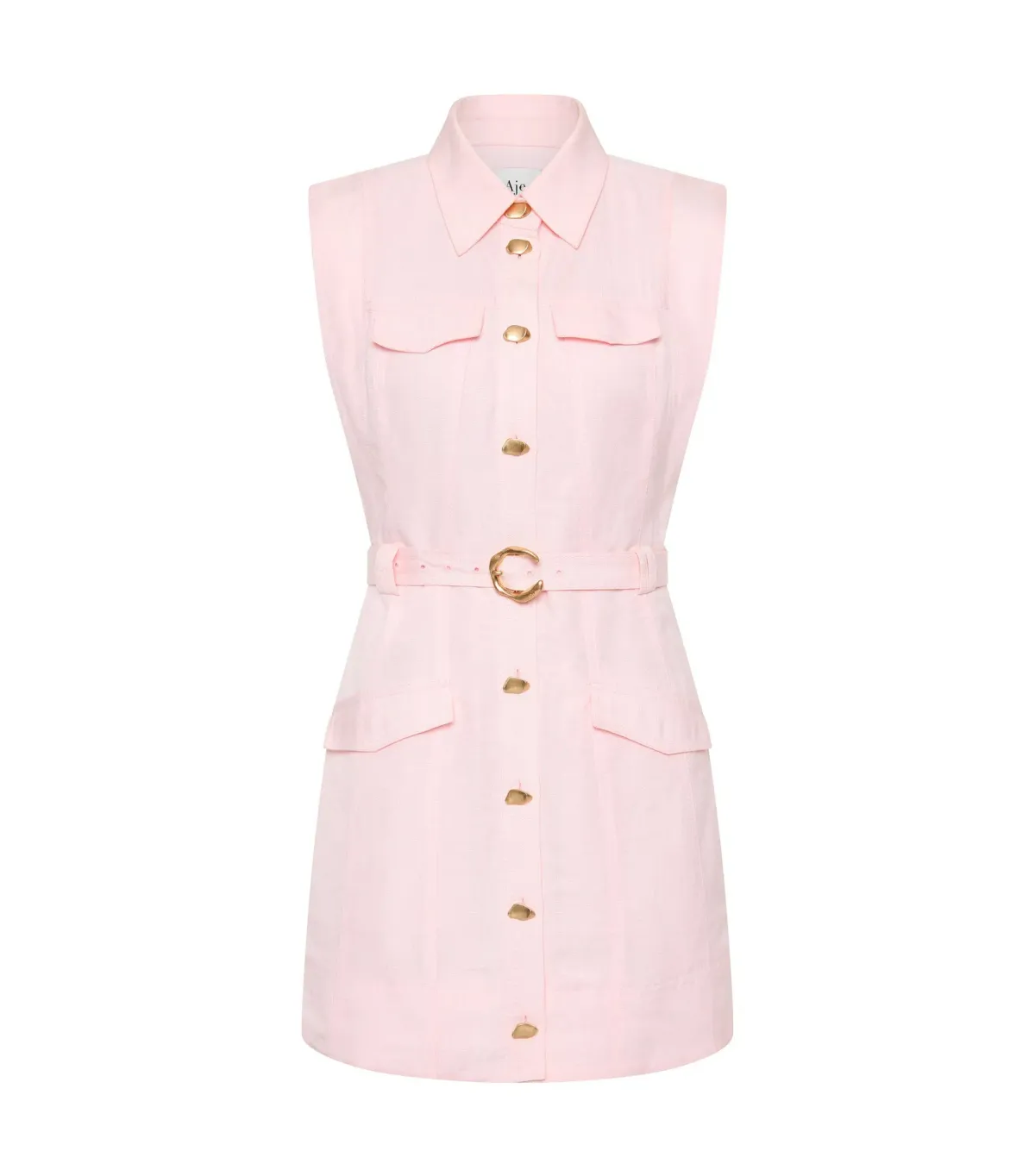 Aje Dulcet Logo Mini Dress Pastel Pink Size AU 12  - Image 6