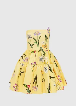 Leo Lin Skye Bustier Mini Dress in Wild Flower in Sorbet Size 8  for rent on The Volte - image 3