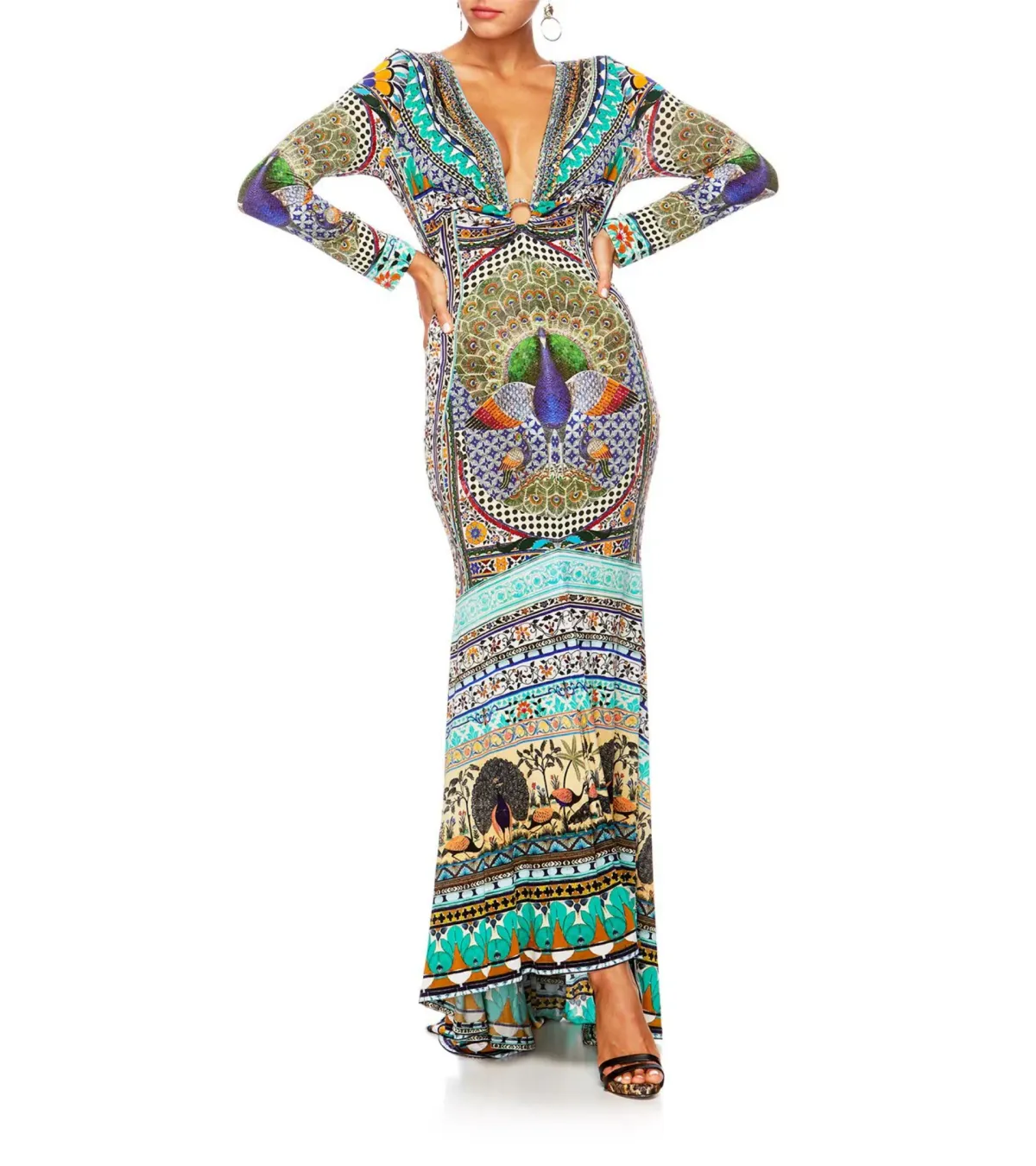 Camilla U Ring Neckline Long Dress The King And I Size XS / AU 8 - Image 3