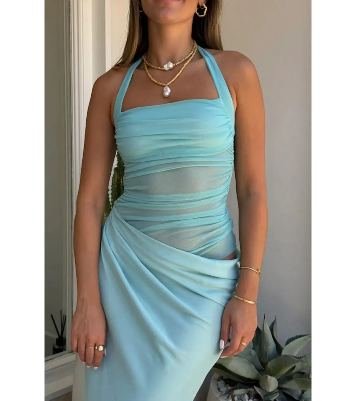 Benni Gina Maxi Dress in Aquamarine Blue Size 8 / AU 8 - Image 2