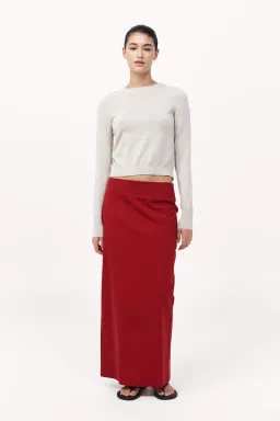 St Agni Strapless Tie Back Top and Minimal Column Skirt Set Rosso Red Size 8 for rent on The Volte - image 6