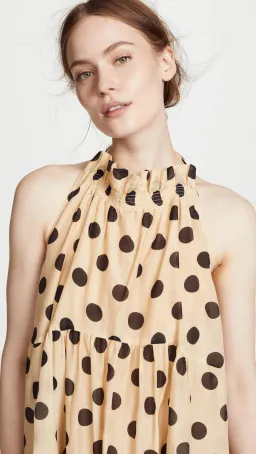 Lee Mathews Minnie Spot Halter Midi Dress Barley/Print Size 8 for rent on The Volte - image 3