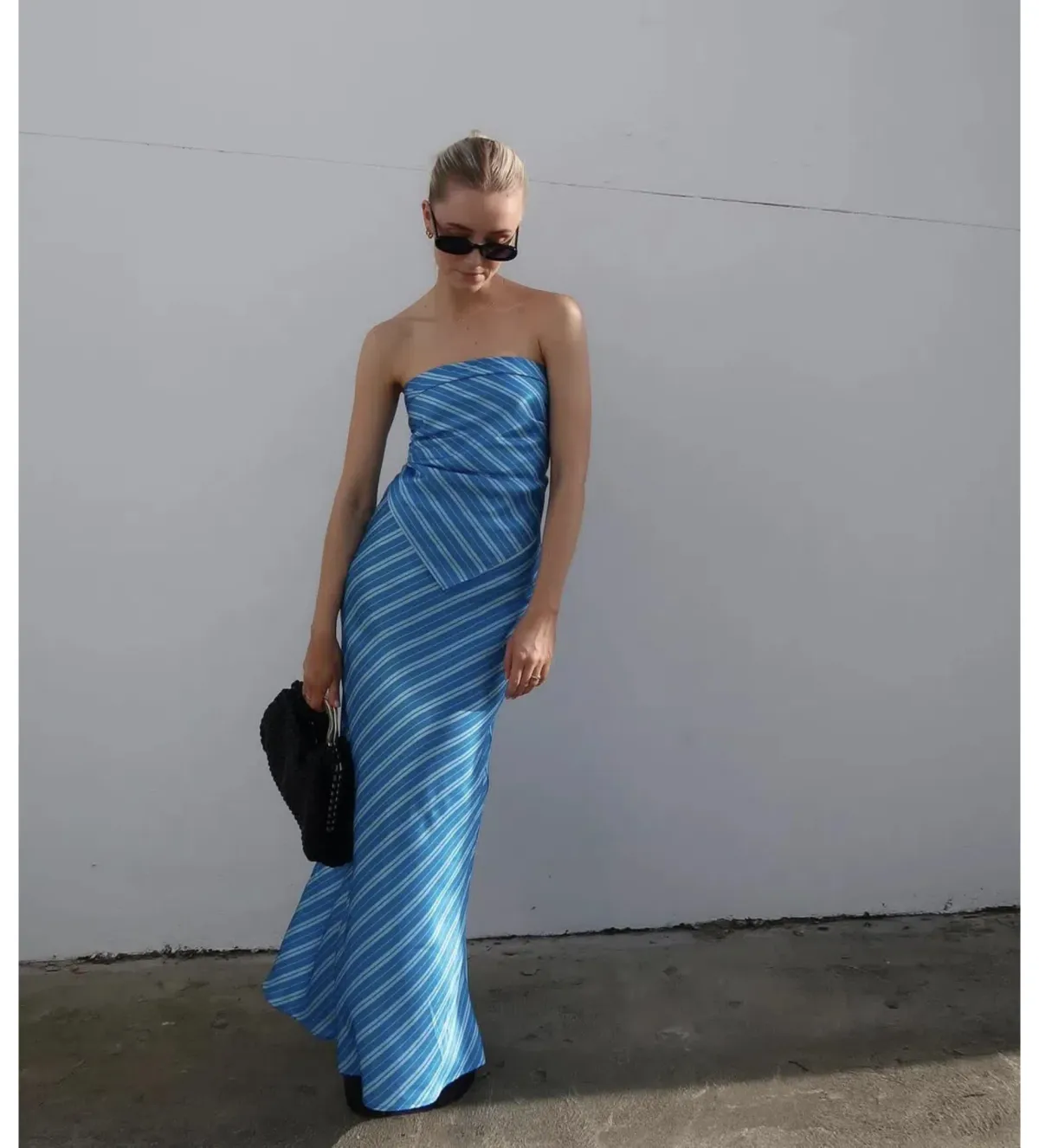 Steele Matching Set Azure Stripe Size S / AU 8 - Image 1