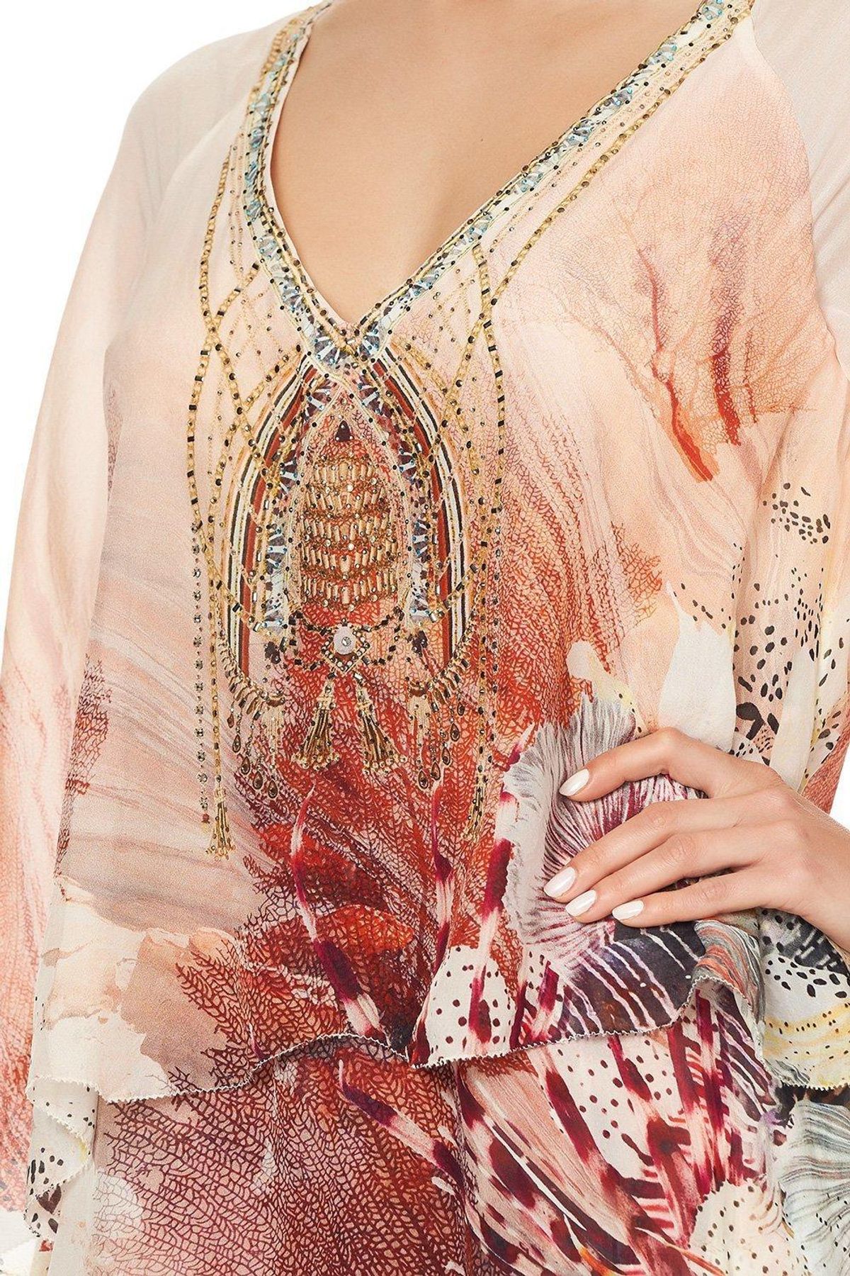 Camilla Layered Frill Short Dress Coastal Treasure Size 10 - Image 6