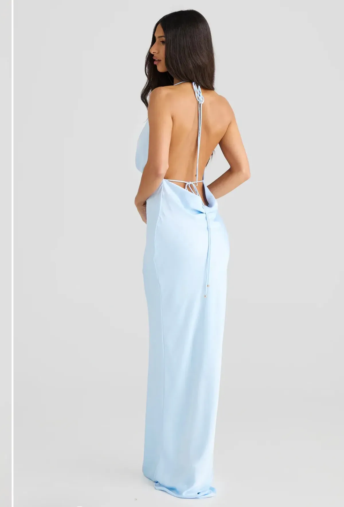 Melani The Label Silk Maxi Dress Blue Size 6 - Image 2