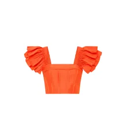 Aje Imagination Frill Sleeve Top Orange Size 14 & Yves Midi Skirt Size 12 for rent on The Volte - image 6