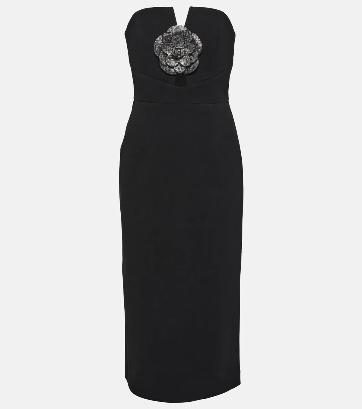 Rebecca Vallance Yvonne Flower Midi Dress Black Size 8  - Image 3