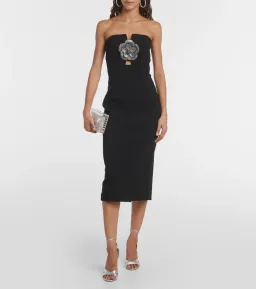 Rebecca Vallance Yvonne Flower Midi Dress Black Size 8  for rent on The Volte - image 1