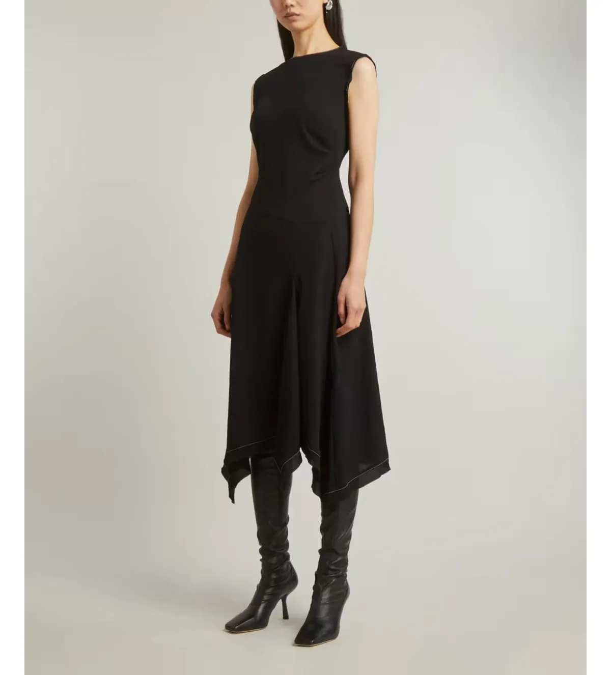 Acne Studios  Draped Midi Dress Black Size 10  - Image 2