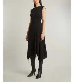 Acne Studios  Draped Midi Dress Black Size 10  for rent on The Volte - image 2