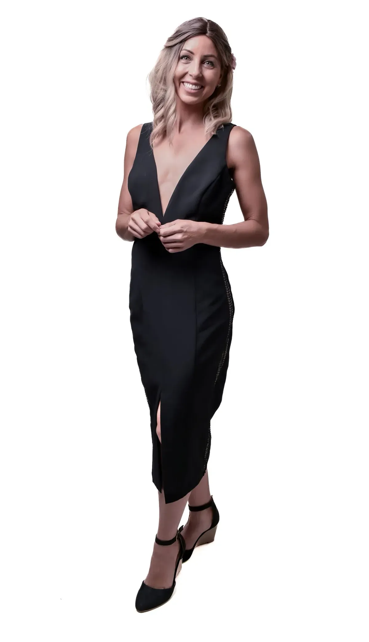 Bardot Bodycon Midi Dress Black Size 12 - Image 6