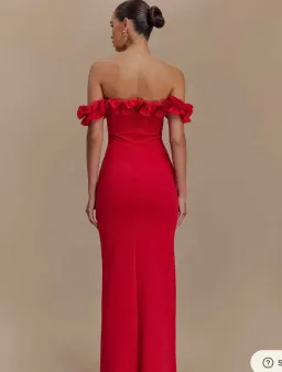 Nova - Ruffle Off Shoulder Maxi Dress - Ruby for rent on The Volte - image 2