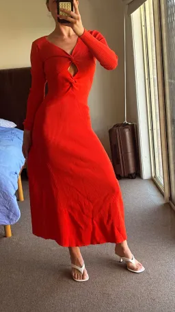 Mossman Twists and Turn Midi Dress Red Size 6 for rent on The Volte - image 1