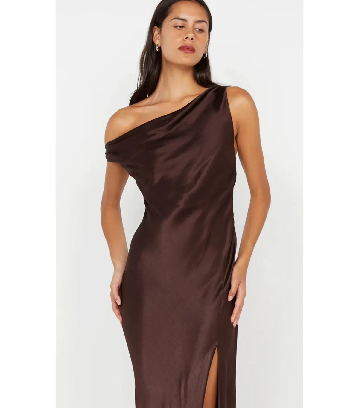 Bec & Bridge Sol Asym Maxi Dress Chocolate Size 6/XS - Image 2