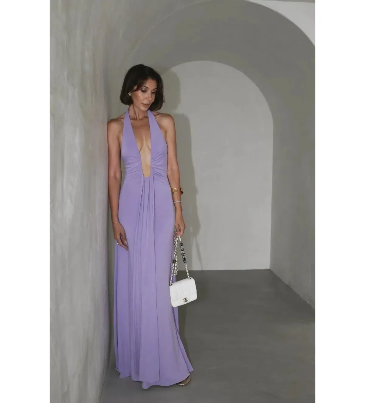 Misha Jennifer Cupro Maxi Dress Lilac Size 6/XS - Image 2