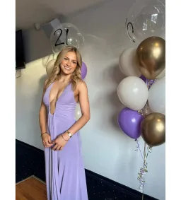 Misha Jennifer Cupro Maxi Dress Lilac Size 6/XS for rent on The Volte - image 7
