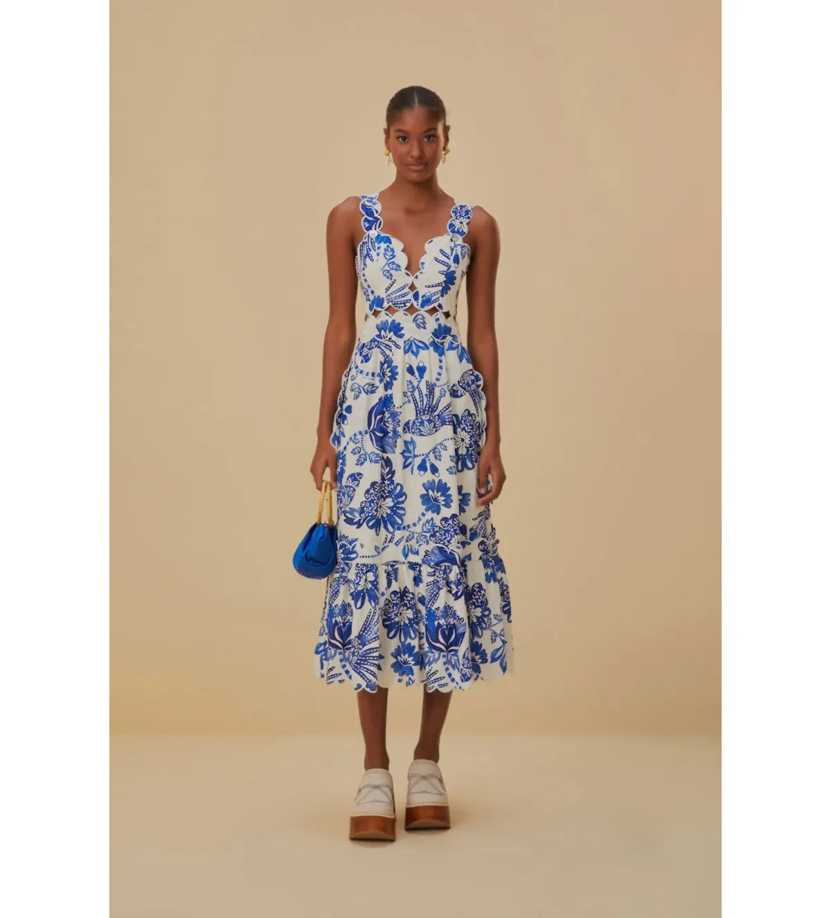 Farm Rio Flowerful Birds Midi Dress AU 4 - Image 1