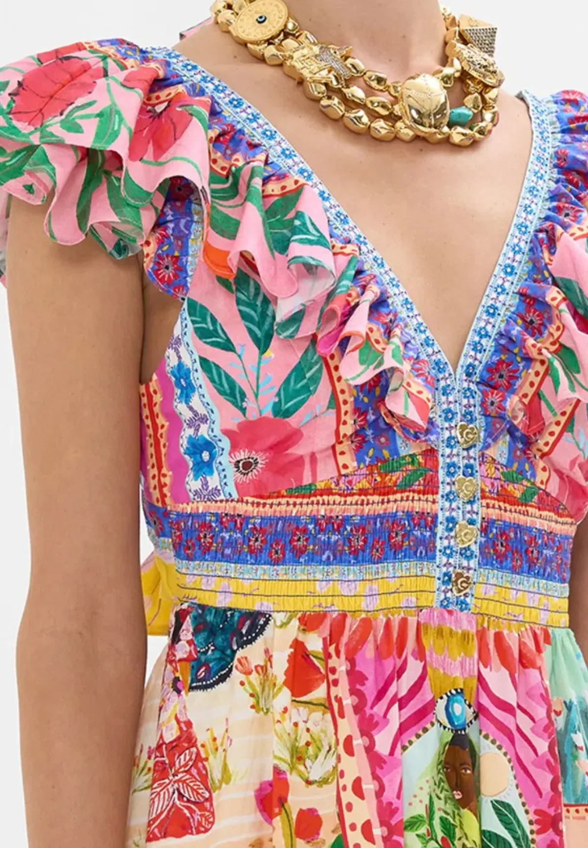 Camilla Tiered Dress with Neck Frill Roeqiyas Realm size L / AU 14 - Image 4