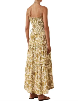 Shona Joy Saffron Shirred Tiered Midi Dress Floral Print Size AU 14  for rent on The Volte - image 2