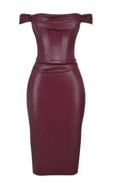 House of CB Raven Vegan Leather Corset Purple Size AU 8 for rent on The Volte - image 3