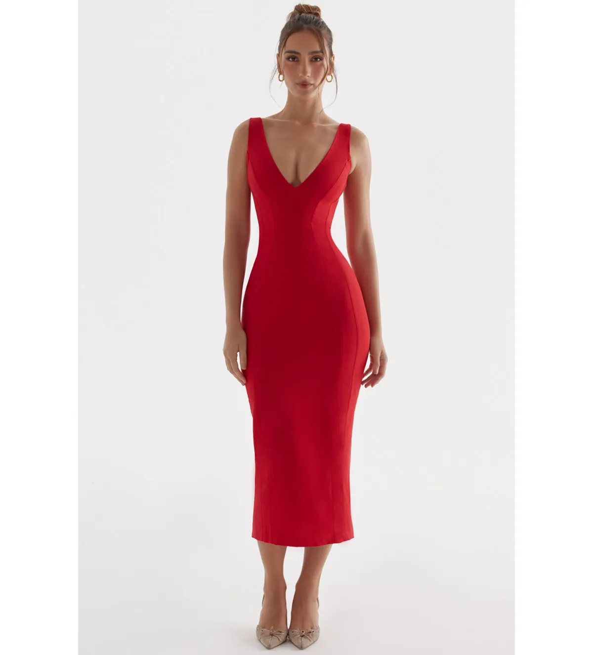 House Of Cb Cece Midi Dress Red Size S / Size Au 8 - Image 1