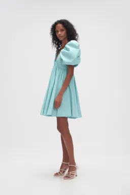 AJE Gabrielle Plunge Mini Dress Spearmint Blue Size 16 for rent on The Volte - image 3