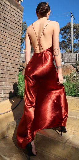 ONE FELL SWOOP MONICA MAXI SLIP DRESS IN SPICE Red Size 6 for rent on The Volte - image 2