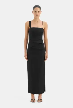 Sir the Label Antonia Beaded Midi Dress Black Size 1 / AU 8 for rent on The Volte - image 1