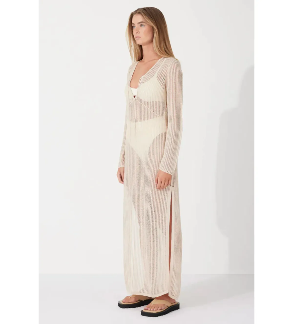 Zulu & Zephyr Husk Lattice Knit Dress Size 14 - Image 2