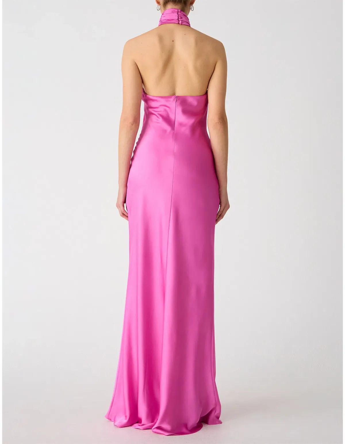 MISHA Teresa Rosette Detail Satin Maxi Gown Purple Rose Size 6/XS - Image 3