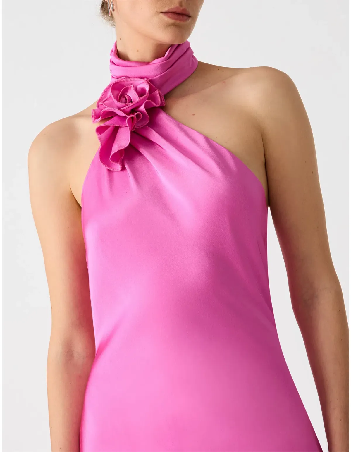 MISHA Teresa Rosette Detail Satin Maxi Gown Purple Rose Size 6/XS - Image 4