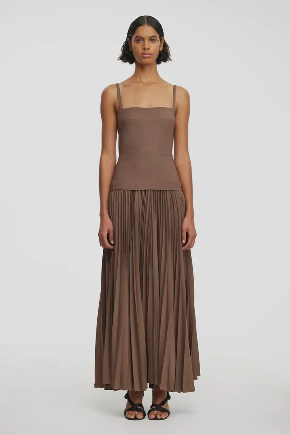 Acler Leasgill Midi Dress in Sepia Size 6 - Image 1